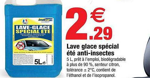 lave glace spécial été anti-insectes