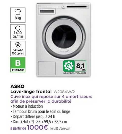 Lave-linge Frontal Asko W2084w-2