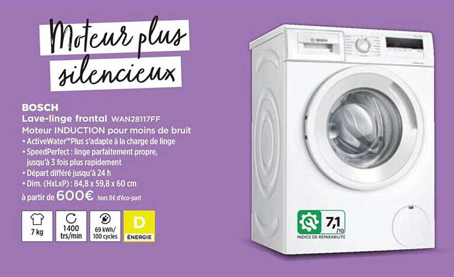 lave-linge frontal bosch wan28117ff