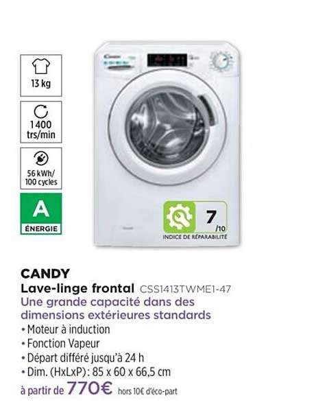 lave-linge frontal candy css1413twme1-47
