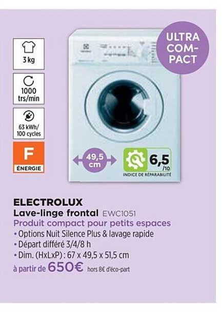 lave-linge frontal electrolux ewc1015