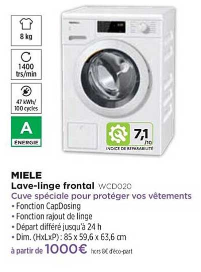 lave-linge frontal miele wcd020