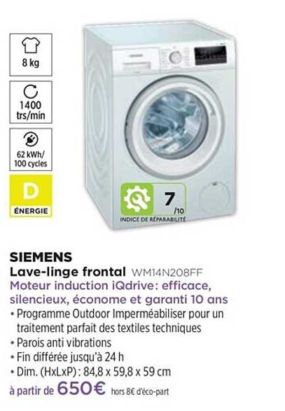 lave-linge frontal siemens wm14n208ff