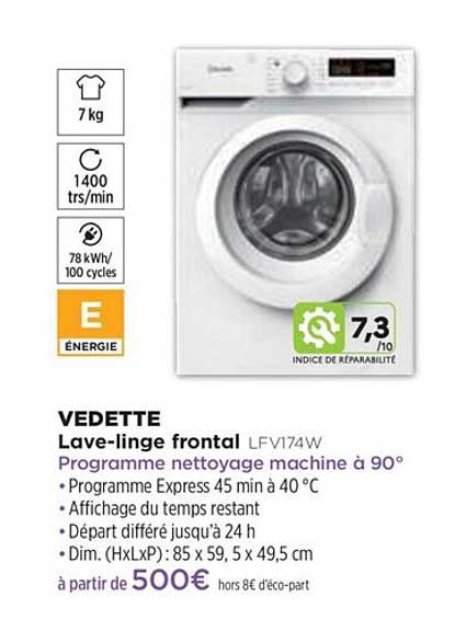 lave-linge frontal vedette lfv174w