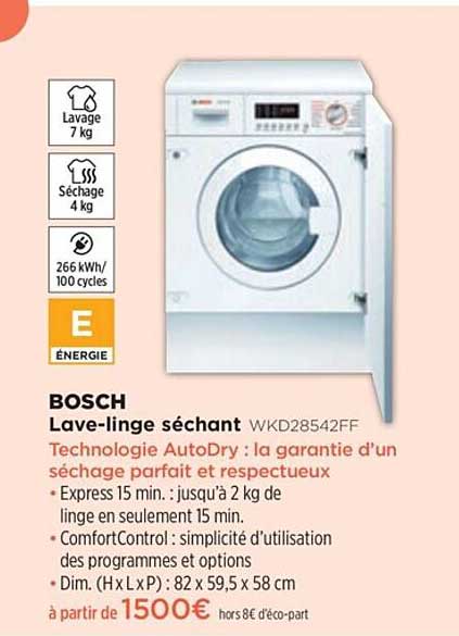 lave-linge séchant bosch wkd28542ff