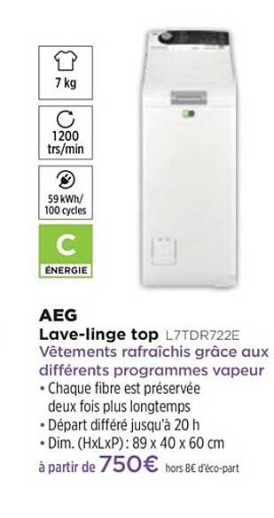 lave-linge top aeg l7tdr722e