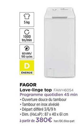 lave-linge top fagor fawh6054