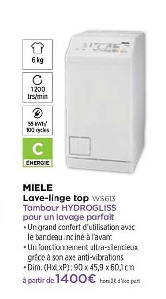 lave-linge top miele ws613