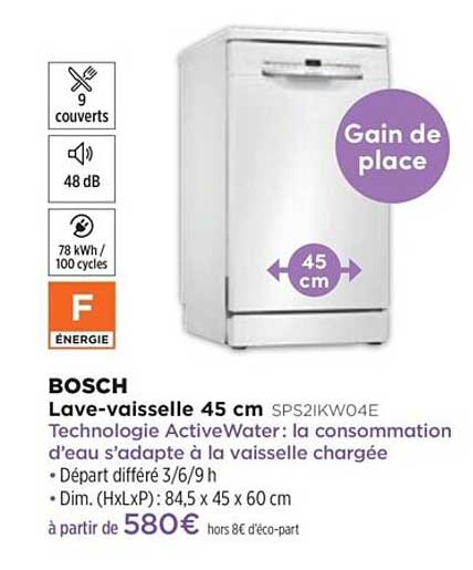 Lave-vaisselle 45 Cm Bosch Sps21kw04e