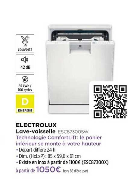 lave-vaisselle electrolux esc87300sw