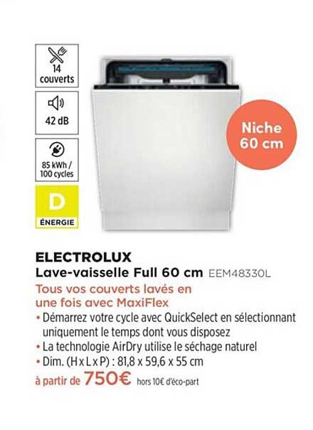 lave-vaisselle full 60 cm electrolux eem48330l
