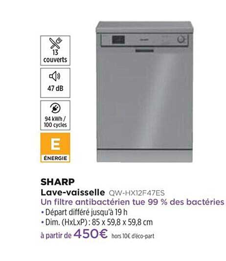 lave-vaisselle sharp qw-hx12f47es