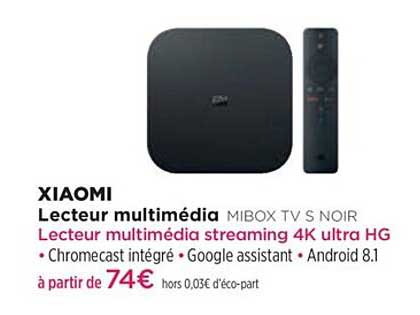 lecteur multimédia xiaomi mibox tv s noir