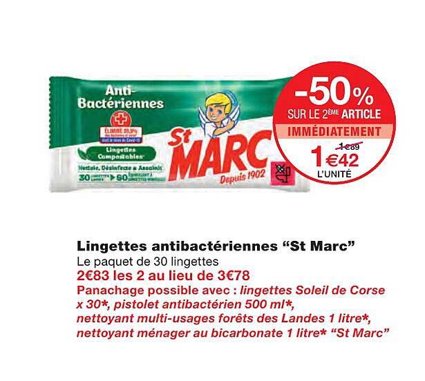 lingettes antibactériennes "st marc"