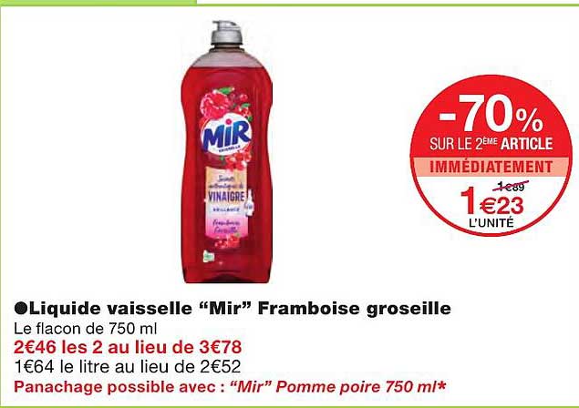Liquide Vaisselle "mir" Framboise Groseille
