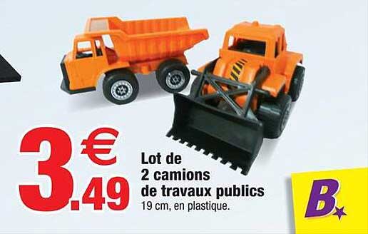 lot de 2 camions de travaux publics