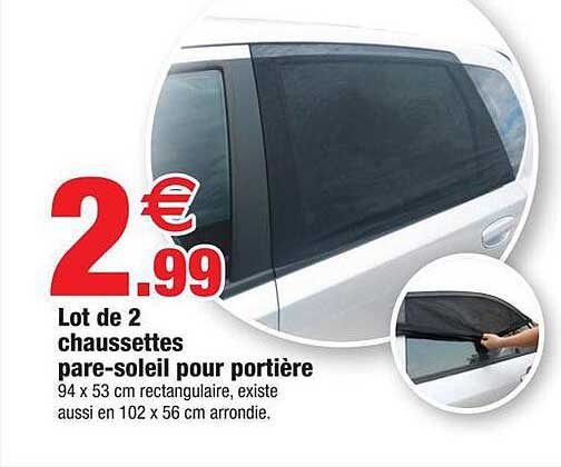 lot de 2 chaussettes pare-soleil pour portière
