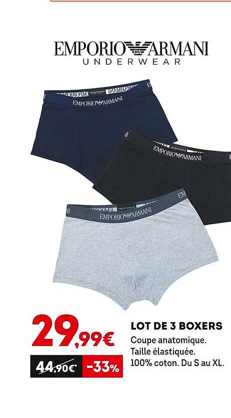 lot de 3 boxers emporio warmani