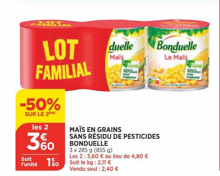 maïs en grains sans résidu de pesticides bonduelle