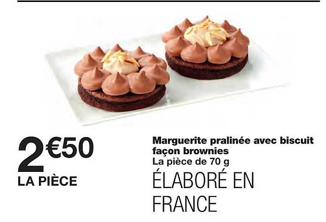 marguerite pralinée avec biscuit façon brownies