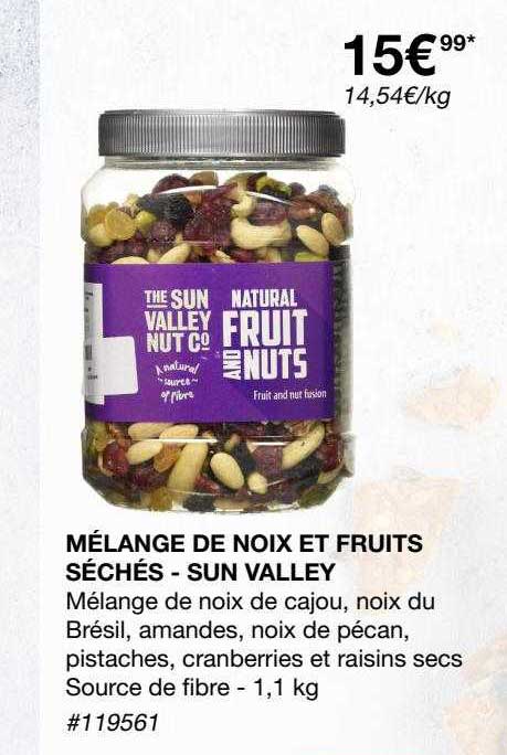 mélange de noix et fruits séchés - sun valley