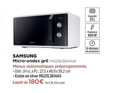 micro-ondes grill samsung mg23k3614aw