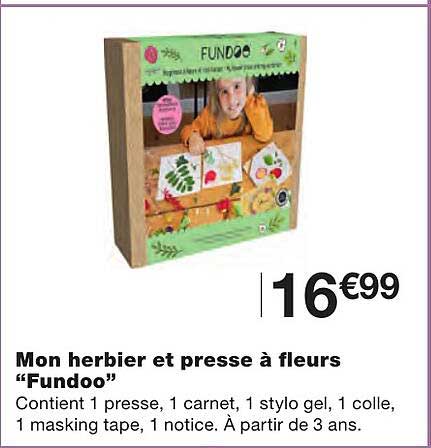 mon herbier et presse à fleurs "fundoo"