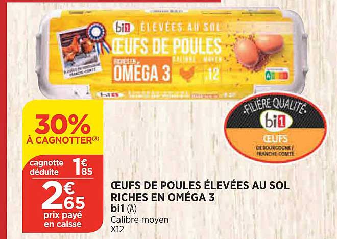 Oeufs De Poules élevées Au Sol Riches En Oméga 3 Bi1