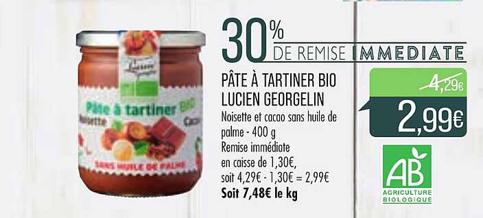 pâte à tartiner bio lucien georgelin