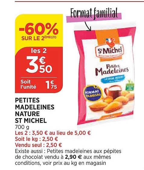 petites madeleines nature st michel