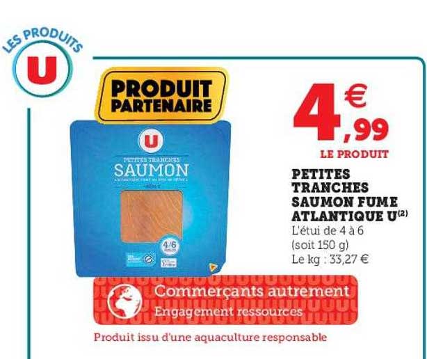 petites tranches saumon fumé atlantique u