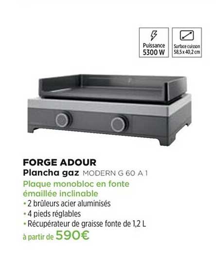 plancha gaz forge adour modern g 60 a 1