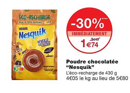 poudre chocolatée "nesquik"