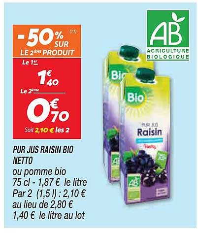Pur Jus Raisin Bio Netto