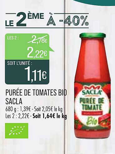 Purée De Tomates Bio Sacla
