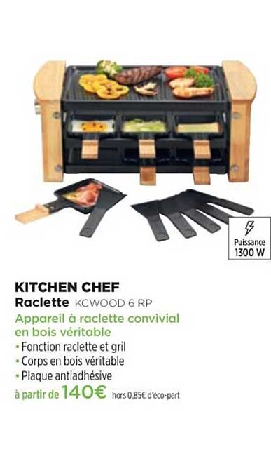 Raclette Kitchen Chef Kcwood 6 Rp