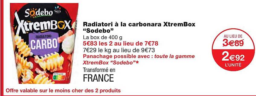 radiatori à la carbonara xtremBox "sodebo"