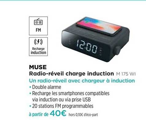 radio-réveil charge induction m 175 wi muse