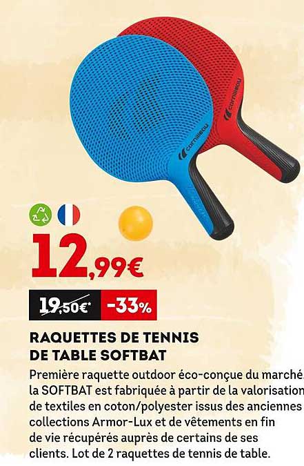 raquettes de tennis de table softbat