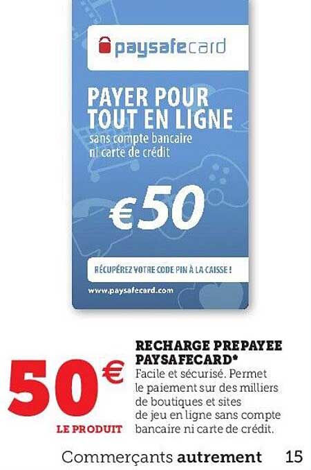 recharge prépayée paysafecard