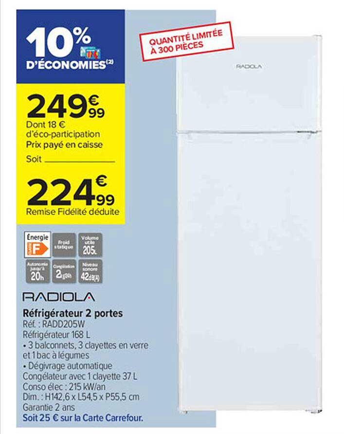 Réfrigérateur 2 Portes Radiola