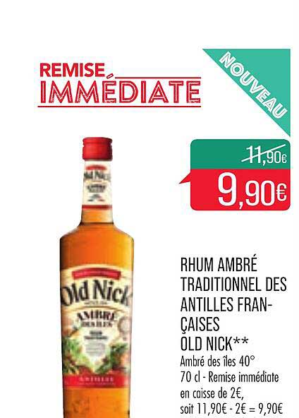 rhum ambré traditionnel des antilles françaises old nick**