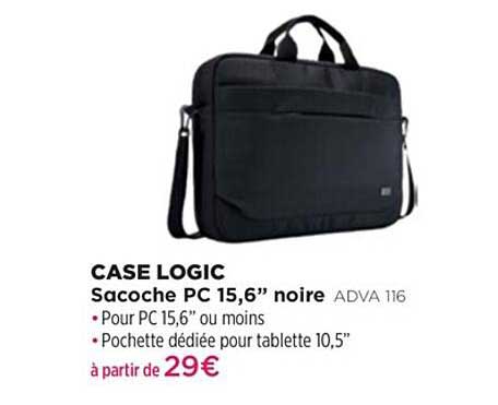 sacoche pc 15,6" noire case logic adva 116