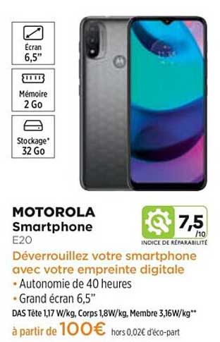 Smartphone Motorola E20