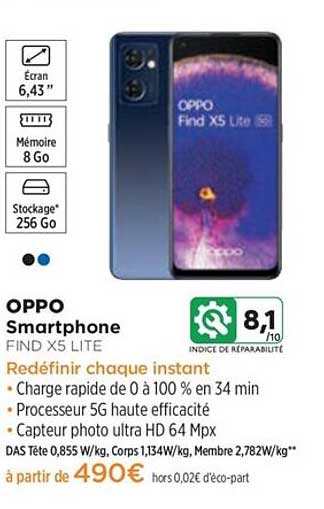smartphone oppo find x5 lite