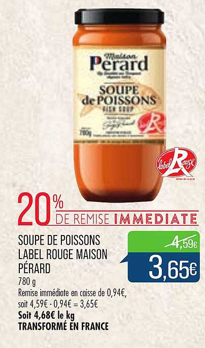 soupe de poissons label rouge maison pérard