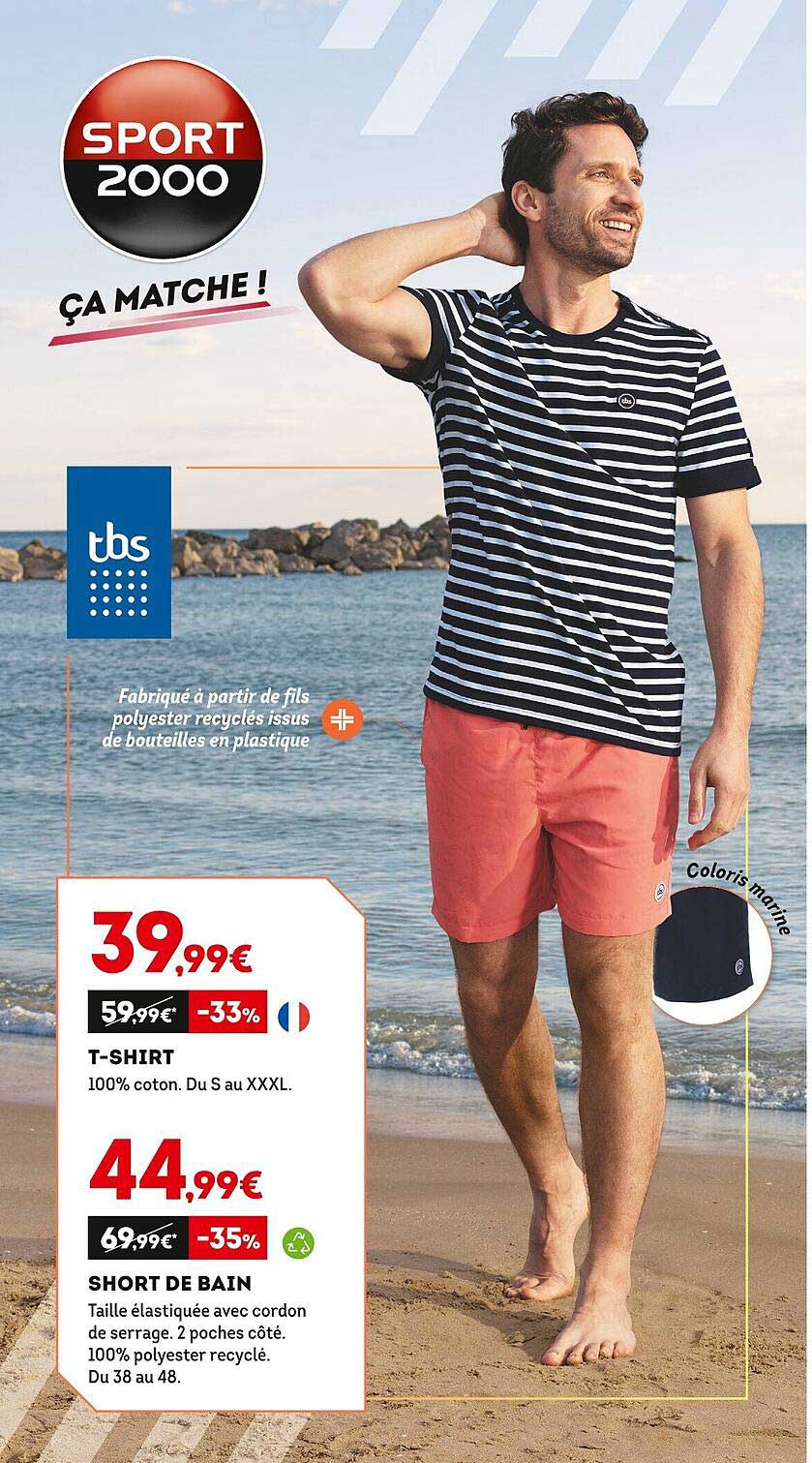 t-shirt, short de bain