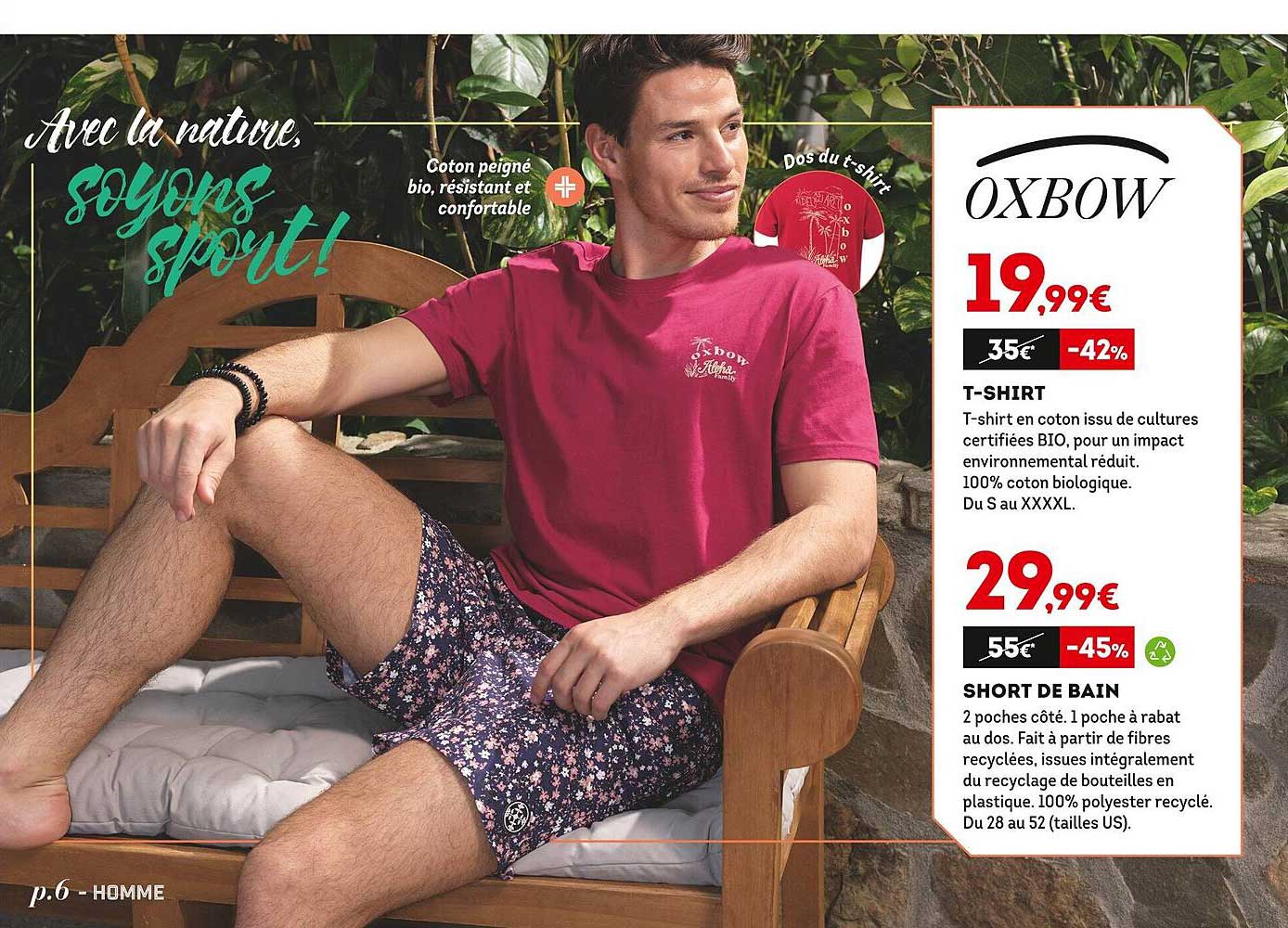 t-shirt, short de bain oxbow