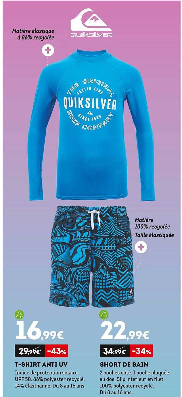 t-shirt anti uv, short de bain