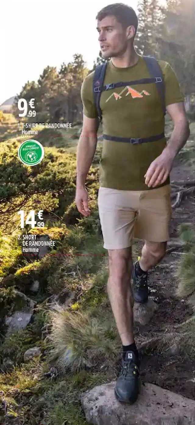 t-shirt de randonnée homme, short de randonnée homme